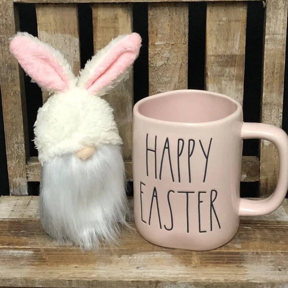 New Mini Easter Bunny Plush Gnome Pink White Gray with Ears